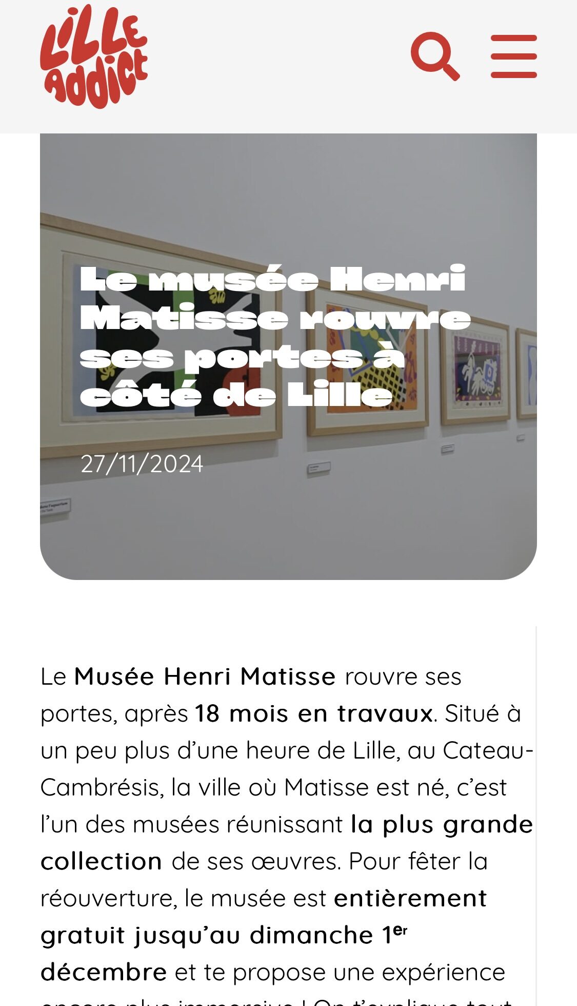 La réouverture du Musée Henri Matisse